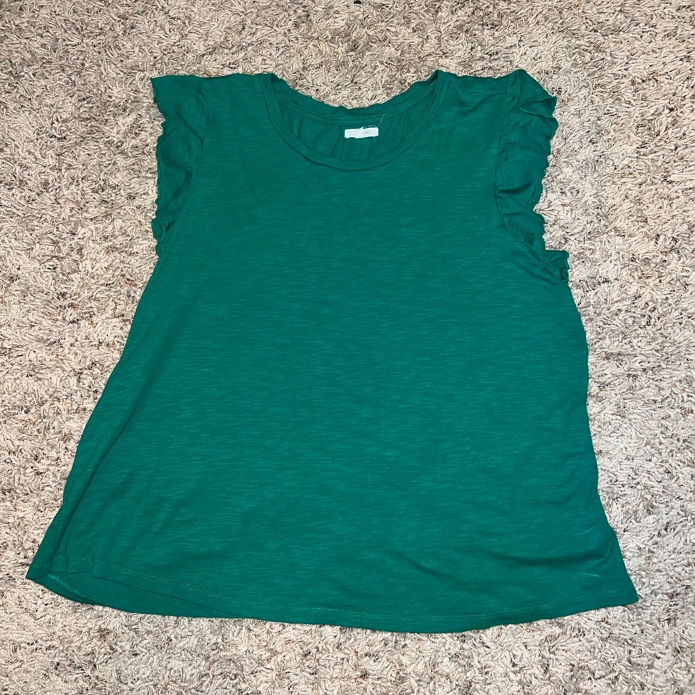 Ladies Maurice’s 1x top flutter sleeves emerald green